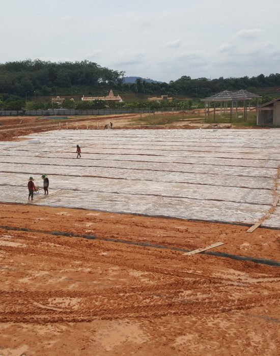 Base preparation at MAFEC Sendayan outdoor arena